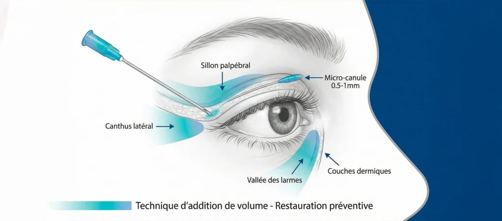 Chirurgie Préventive du Regard 25-35 ans : Investir dans son Capital Jeunesse – Docteur Bernard Hayot schema nano lipofilling injection microcanule – Docteur Bernard Hayot
