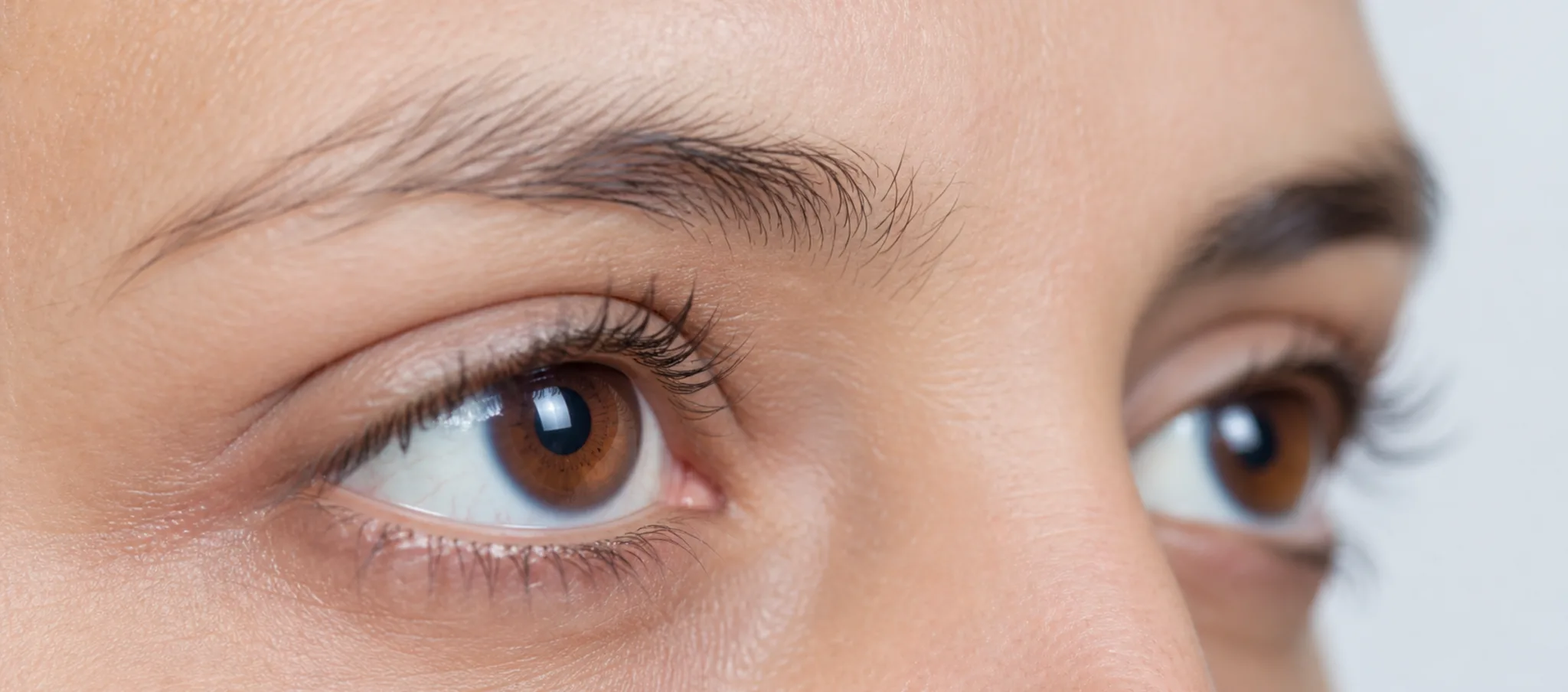 Sécheresse oculaire et blépharoplastie : pourquoi l’examen ophtalmologique compte – Docteur Bernard Hayot Contour de l’œil observé avant chirurgie des paupières, sans instrument visible