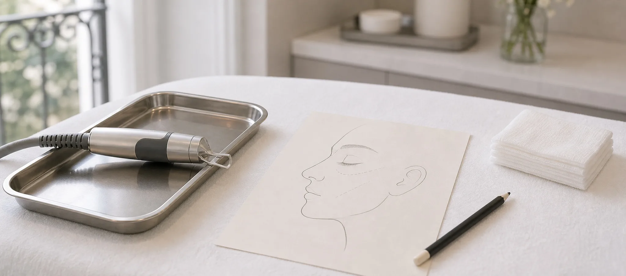 Poches sous les yeux : laser ou blépharoplastie ? – Docteur Bernard Hayot Materiel medical et dessin du contour inferieur de l oeil